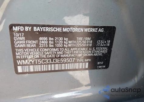 2018 Mini Countryman Cooper S from USA, damaged, VIN WMZYT5C33J3E59507